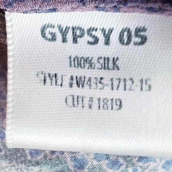 Gypsy 05‎ 100% Silk Patchwork Peasant Blouse XS - Picture 11 of 13